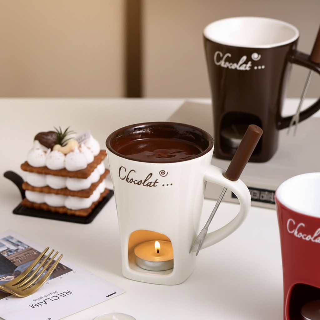 Ceramic Hot Pot Cup med tänt ljus