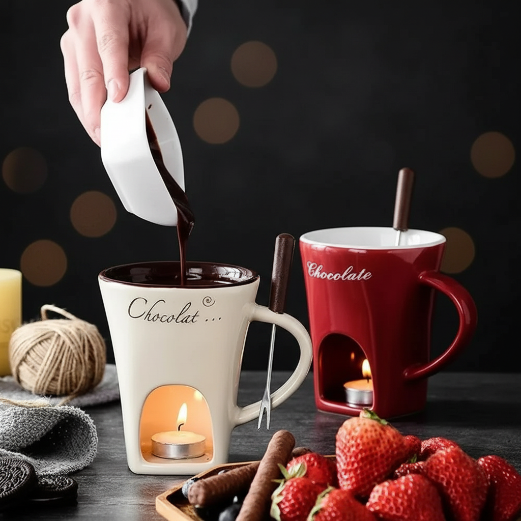 Chokladfondue-muggar duo